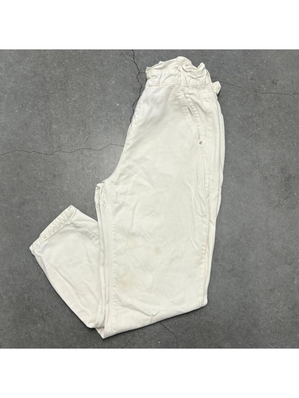 ZARA White Paper Bag Jeans